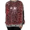 Dolce & Gabbana Pink DG Queen Sequin Pullover Women's Sweater