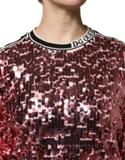 Dolce & Gabbana Pink DG Queen Sequin Pullover Women's Sweater -Lux Lair Store 6759833