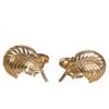 Dolce & Gabbana Gold 925 Sterling Silver Crystal Leaf Accessory Men's Cufflink (Pre-Owned)