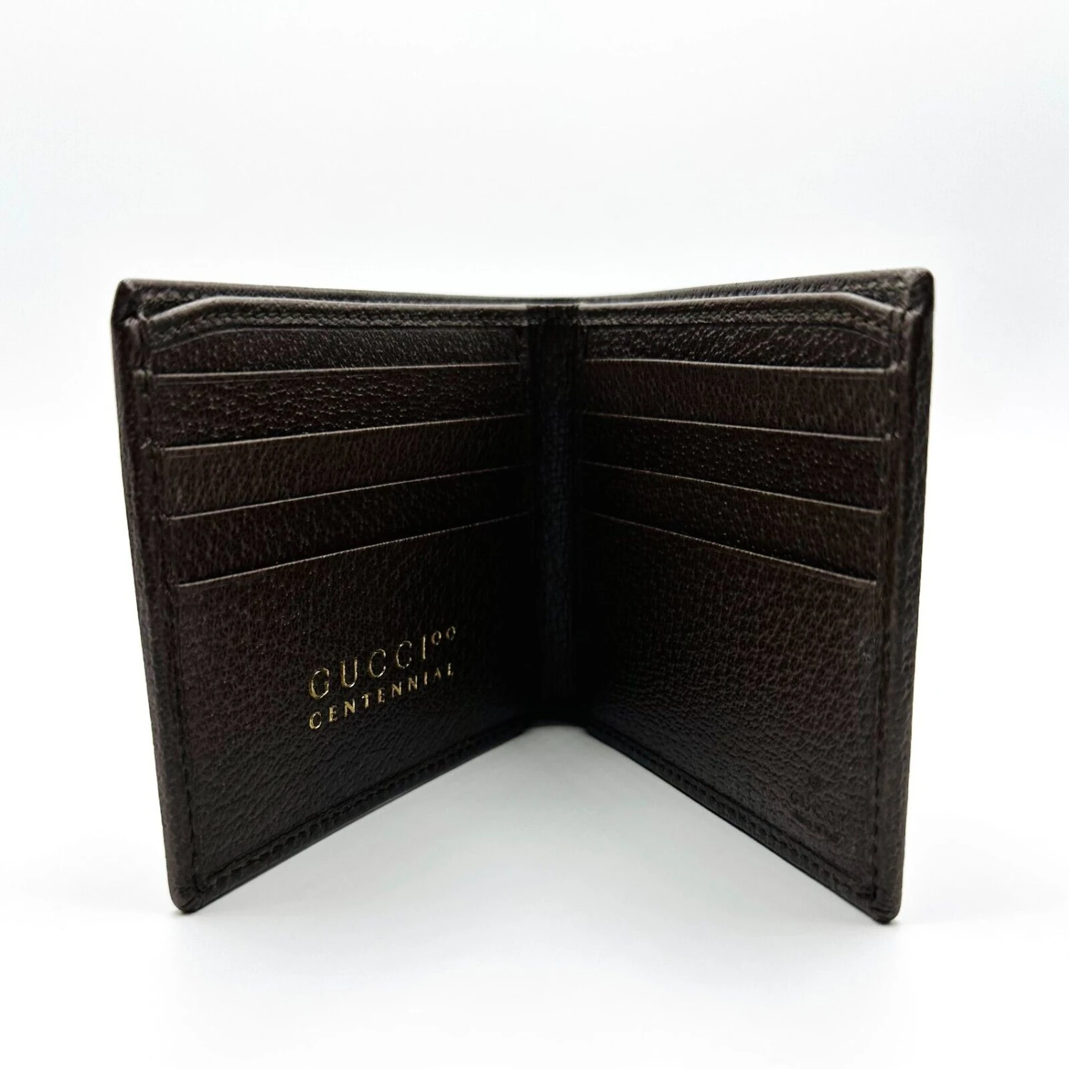 Gucci 100 Centennial Men's Brown Leather Bifold Wallet 7 Gucci 100 Centennial Men's Brown Leather Bifold Wallet - Image 5