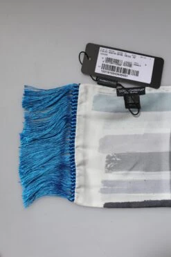 Dolce & Gabbana Multicolor Stripes Silk Fringes Neck Foulard Men's Scarf -Lux Lair Store 6762553