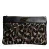 Dolce & Gabbana Multicolor Leopard Jacquard Print Logo Plaque Pouch Men's Bag 1 Dolce & Gabbana Multicolor Leopard Jacquard Print Logo Plaque Pouch Men's Bag -Lux Lair Store 6783549