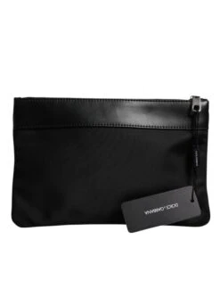 Dolce & Gabbana Multicolor Leopard Jacquard Print Logo Plaque Pouch Men's Bag -Lux Lair Store 6783551