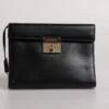 Dolce & Gabbana Black Leather Logo Plaque Document Briefcase Men's Bag