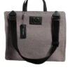 Dolce & Gabbana Grey Alpaca Wool Logo Plaque Tote Shoulder Men's Bag