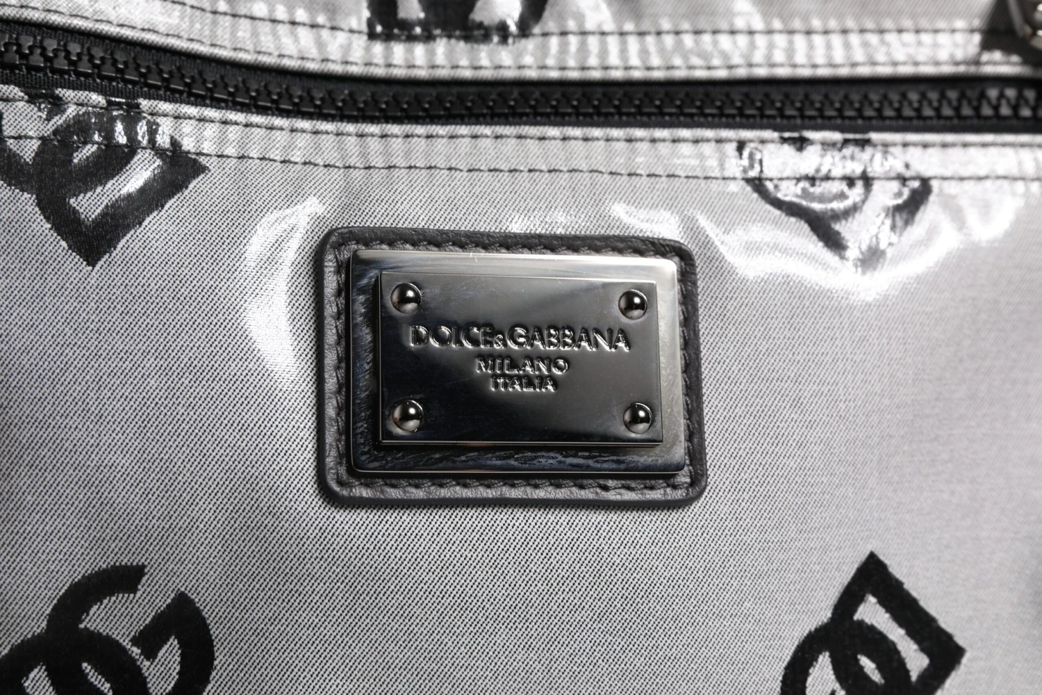 Dolce & Gabbana Polyester Gray Black DG Logo Plaque Backpack Men's Bag 4 Dolce & Gabbana Polyester Gray Black DG Logo Plaque Backpack Men's Bag - Image 2