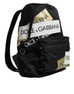 Dolce & Gabbana Black Logo Tape Polyamide School Travel Backpack Men's Bag -Lux Lair Store 6786461