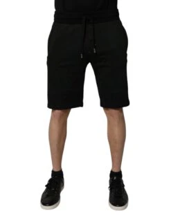 Dolce & Gabbana Black Cotton SweatMen's Men Bermuda Men's Shorts