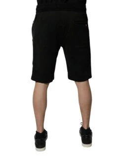 Dolce & Gabbana Black Cotton SweatMen's Men Bermuda Men's Shorts -Lux Lair Store 6800238
