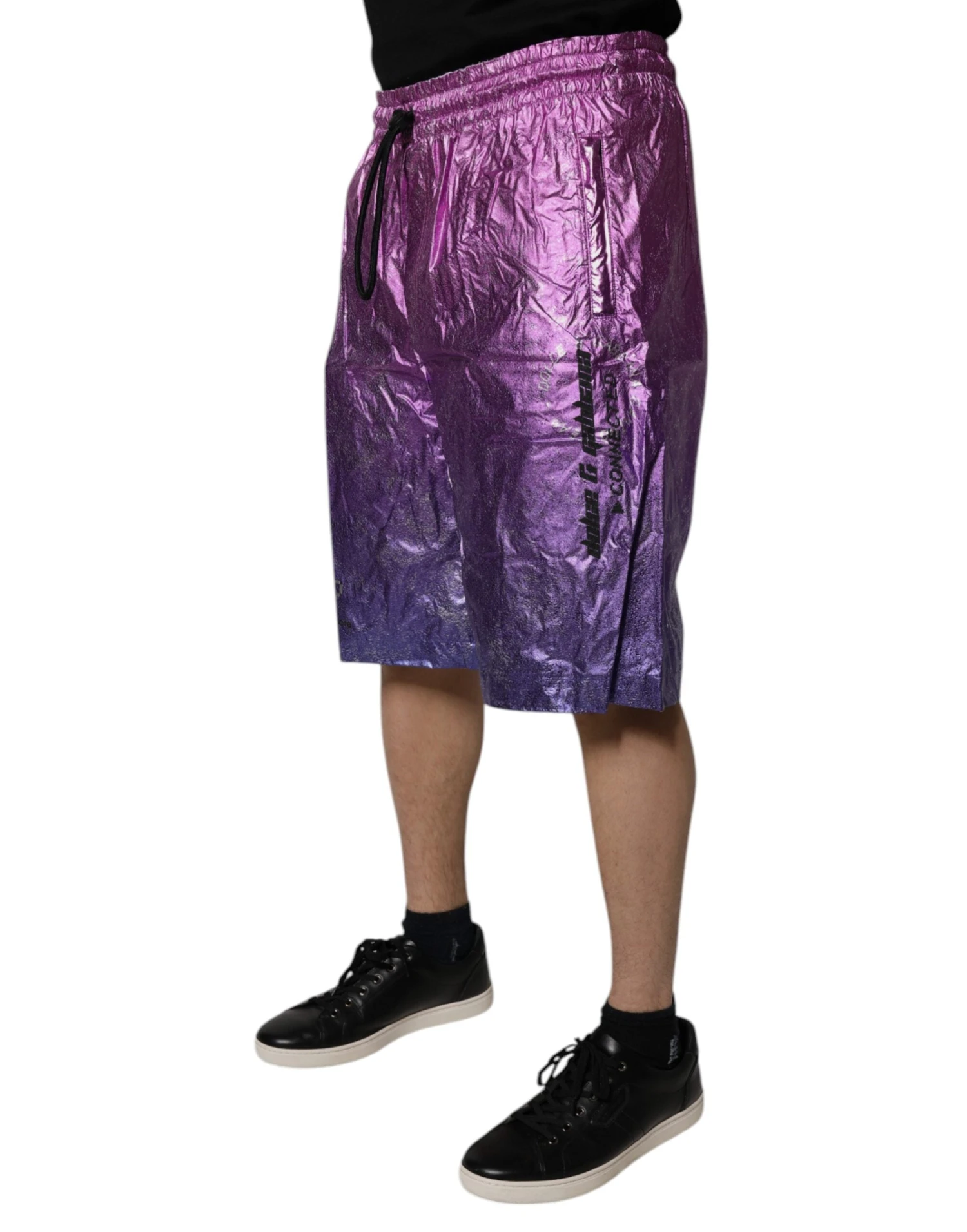 Dolce & Gabbana Metallic Pink Purple Two Tone Bermuda Men's Shorts 4 Dolce & Gabbana Metallic Pink Purple Two Tone Bermuda Men's Shorts - Image 2