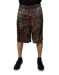 Dolce & Gabbana Multicolor Marble Print Trouser Bermuda Men's Shorts