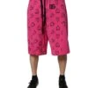 Dolce & Gabbana Pink Cotton Heart Print Bermuda Men's Shorts (Pre-Owned)