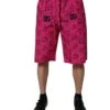 Dolce & Gabbana Pink Cotton Heart Print Bermuda Men's Shorts -Lux Lair Store 6800403