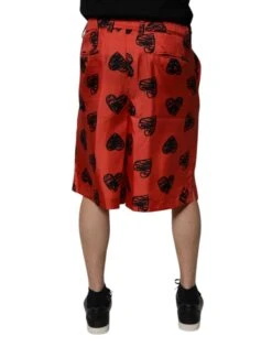 Dolce & Gabbana Orange Silk Heart Print Bermuda Men's Shorts (Pre-Owned) 9 Dolce & Gabbana Orange Silk Heart Print Bermuda Men's Shorts (Pre-Owned) -Lux Lair Store 6800425