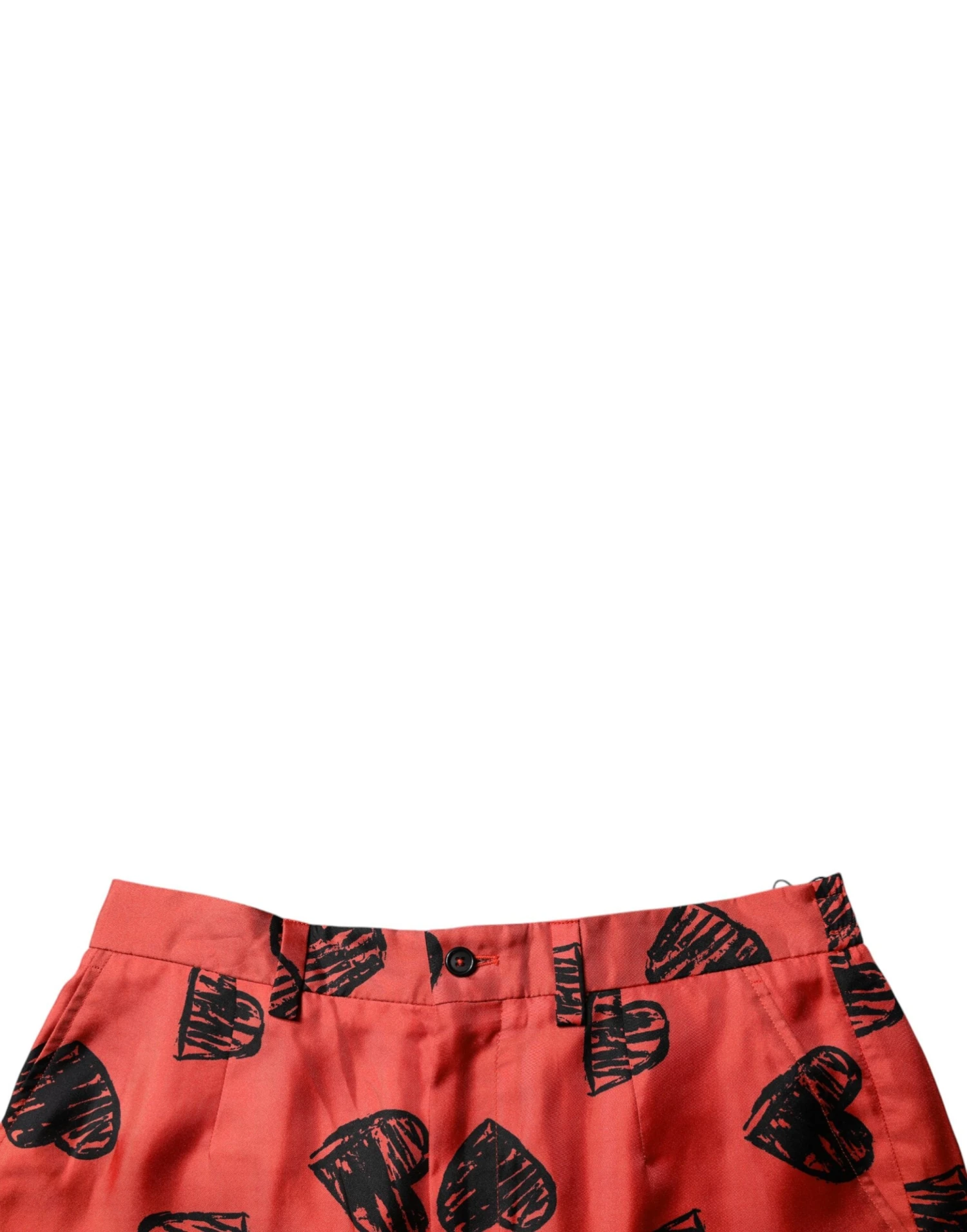 Dolce & Gabbana Orange Silk Heart Print Bermuda Men's Shorts (Pre-Owned) 6 Dolce & Gabbana Orange Silk Heart Print Bermuda Men's Shorts (Pre-Owned) - Image 4