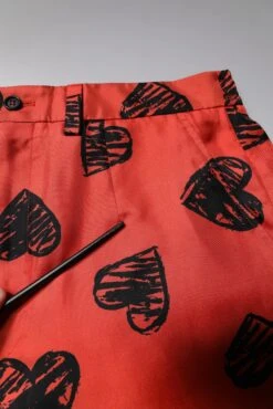 Dolce & Gabbana Orange Silk Heart Print Bermuda Men's Shorts (Pre-Owned) 11 Dolce & Gabbana Orange Silk Heart Print Bermuda Men's Shorts (Pre-Owned) -Lux Lair Store 6800427