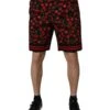 Dolce & Gabbana Black Red Cherry Print Bermuda Cotton Men's Shorts 2 Dolce & Gabbana Black Red Cherry Print Bermuda Cotton Men's Shorts -Lux Lair Store 6800443