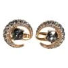 Dolce & Gabbana Brass Gold Black Crystal Luna Men's Cufflink