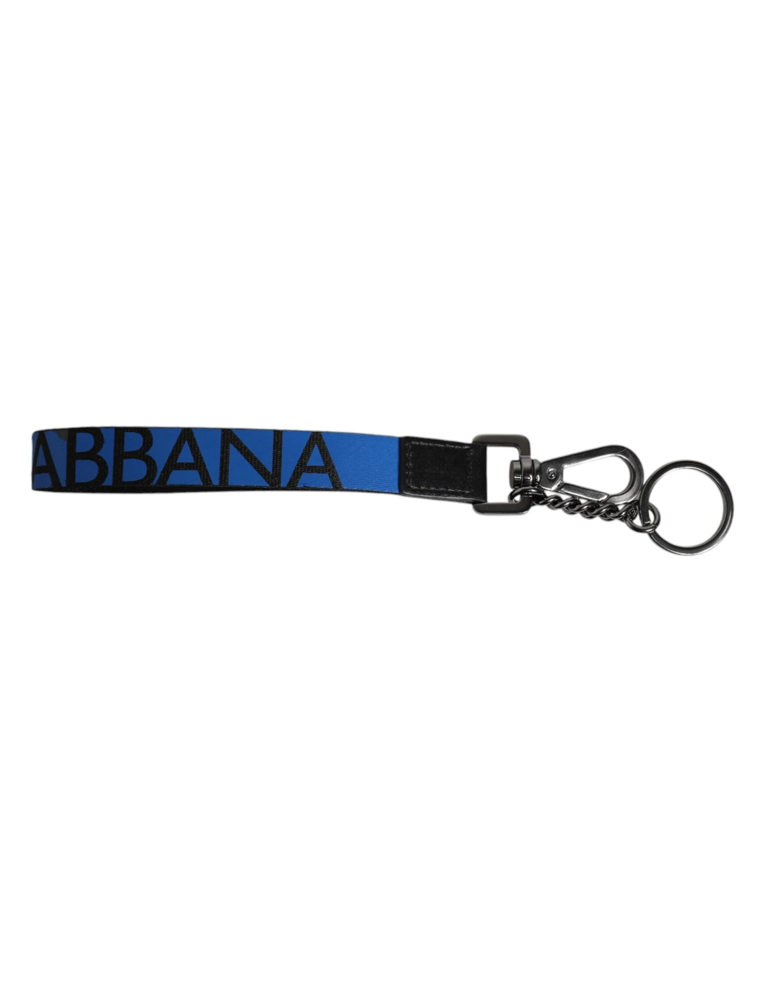 Dolce & Gabbana Blue Logo Nylon Silver Brass Men Holder Keychain Men's Keyring (Pre-Owned) 3 Dolce & Gabbana Blue Logo Nylon Silver Brass Men Holder Keychain Men's Keyring (Pre-Owned)