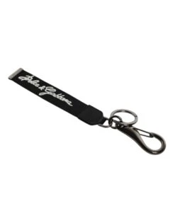 Dolce & Gabbana Black White DG Logo Silver Men Keychain Polyester Men's Keyring -Lux Lair Store 6802703