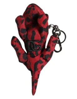 Dolce & Gabbana Red Black Polyester Animal Silhouette Keychain Men's Keyring -Lux Lair Store 6802941