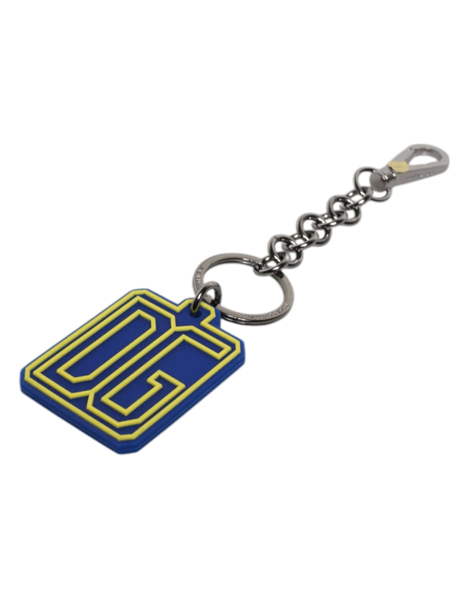 Dolce & Gabbana Blue Yellow DG Rubber Logo Silver Men's Keychain Men's Keyring 5 Dolce & Gabbana Blue Yellow DG Rubber Logo Silver Men's Keychain Men's Keyring - Image 3