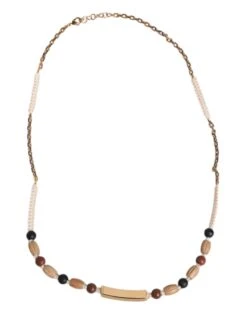 Dolce & Gabbana Black Gold Wooden Beaded Logo Pendant Men's Necklace 9 Dolce & Gabbana Black Gold Wooden Beaded Logo Pendant Men's Necklace -Lux Lair Store 6803266