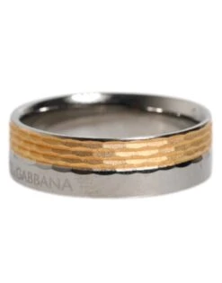 Dolce & Gabbana Gold Silver Tone Real Brass DG Logo Men's Ring -Lux Lair Store 6803936