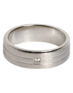 Dolce & Gabbana Silver Tone Brass Clear Crystal DG Logo Men's Ring