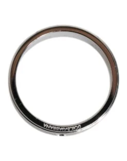 Dolce & Gabbana Silver Tone Brass Clear Crystal DG Logo Men's Ring -Lux Lair Store 6804003