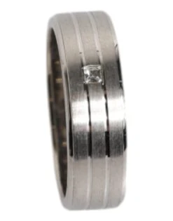 Dolce & Gabbana Silver Tone Brass Clear Crystal DG Logo Men's Ring -Lux Lair Store 6804004