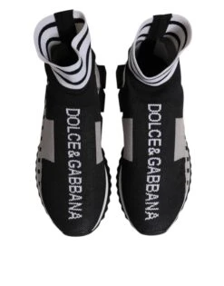Dolce & Gabbana Black Gray Sorrento Socks Women Sneakers Women's Shoes 10 Dolce & Gabbana Black Gray Sorrento Socks Women Sneakers Women's Shoes -Lux Lair Store 6817144