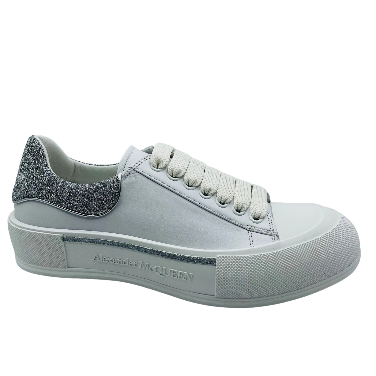 New Alexander McQueen Men's Ivory Leather Sneakers EU 43/US 10 4 New Alexander McQueen Men's Ivory Leather Sneakers EU 43/US 10 - Image 2