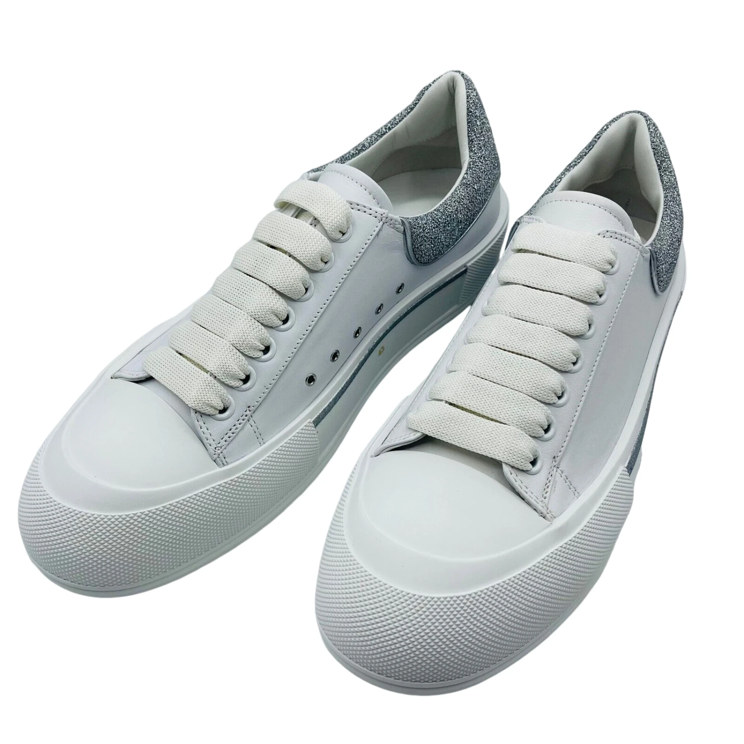 New Alexander McQueen Men's Ivory Leather Sneakers EU 43/US 10 6 New Alexander McQueen Men's Ivory Leather Sneakers EU 43/US 10 - Image 4