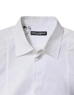 Dolce & Gabbana White Cotton Collared Dress Formal Men's Shirt (Pre-Owned) -Lux Lair Store 6847072