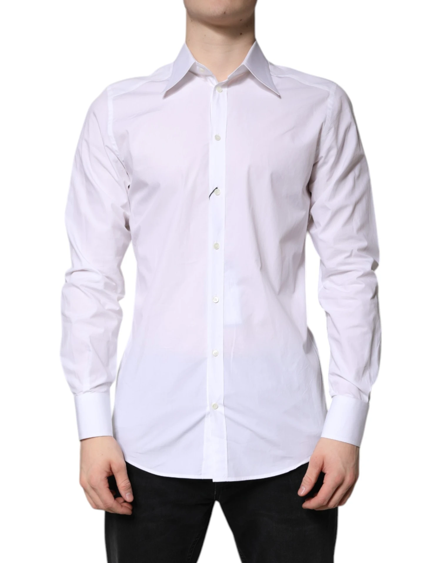 Dolce & Gabbana White Cotton GOLD Dress Formal Men's Shirt (Pre-Owned) 3 Dolce & Gabbana White Cotton GOLD Dress Formal Men's Shirt (Pre-Owned)