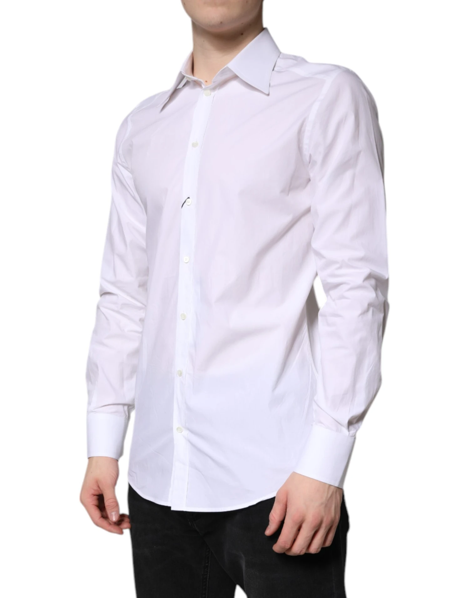 Dolce & Gabbana White Cotton GOLD Dress Formal Men's Shirt (Pre-Owned) 4 Dolce & Gabbana White Cotton GOLD Dress Formal Men's Shirt (Pre-Owned) - Image 2