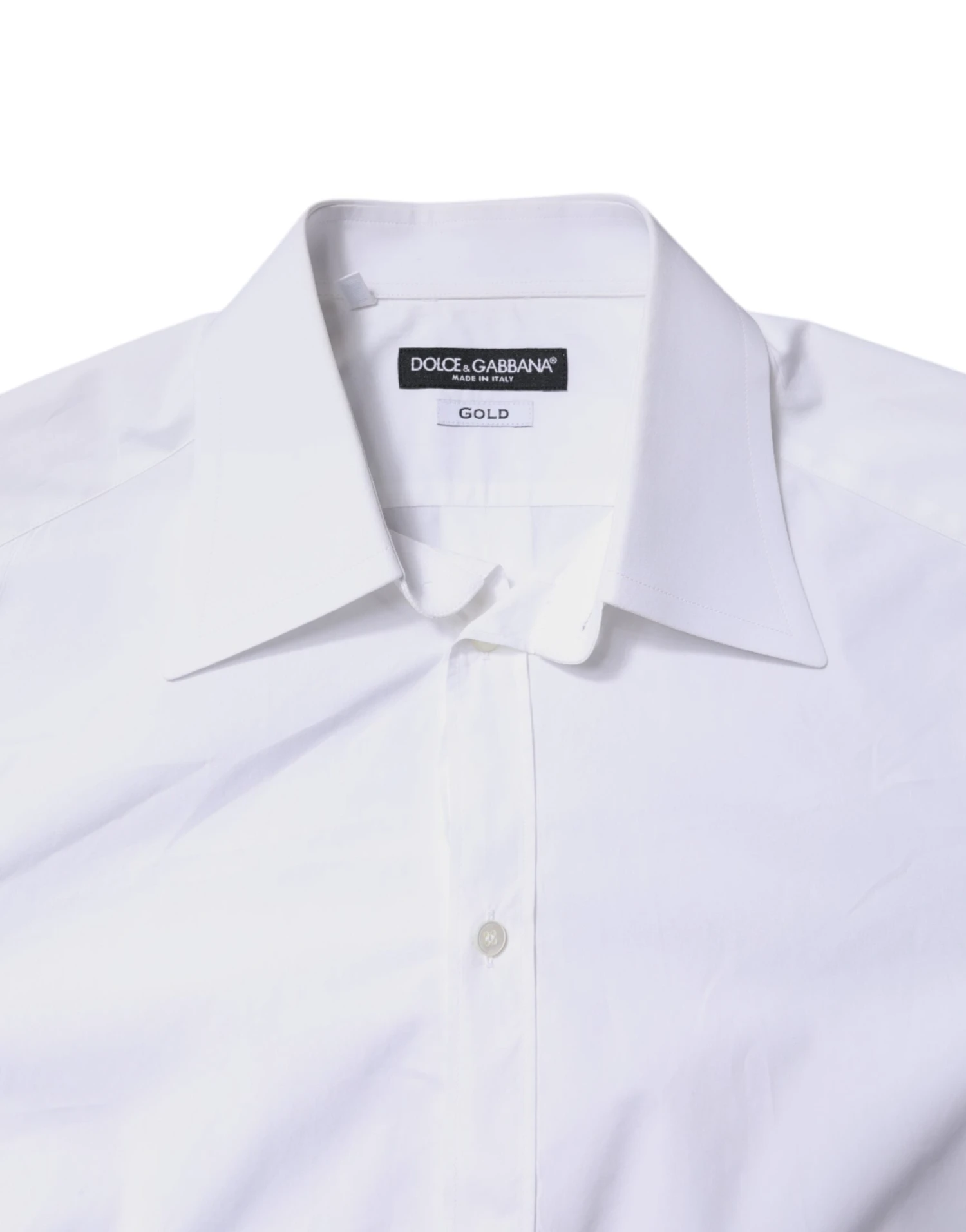 Dolce & Gabbana White Cotton GOLD Dress Formal Men's Shirt (Pre-Owned) 7 Dolce & Gabbana White Cotton GOLD Dress Formal Men's Shirt (Pre-Owned) - Image 5