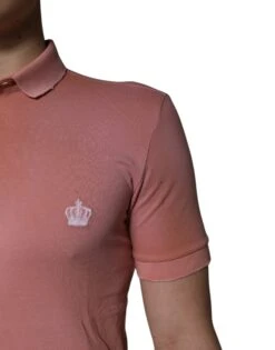 Dolce & Gabbana Pink Cotton Crown Collared Polo Men's T-shirt (Pre-Owned) 10 Dolce & Gabbana Pink Cotton Crown Collared Polo Men's T-shirt (Pre-Owned) -Lux Lair Store 6847729