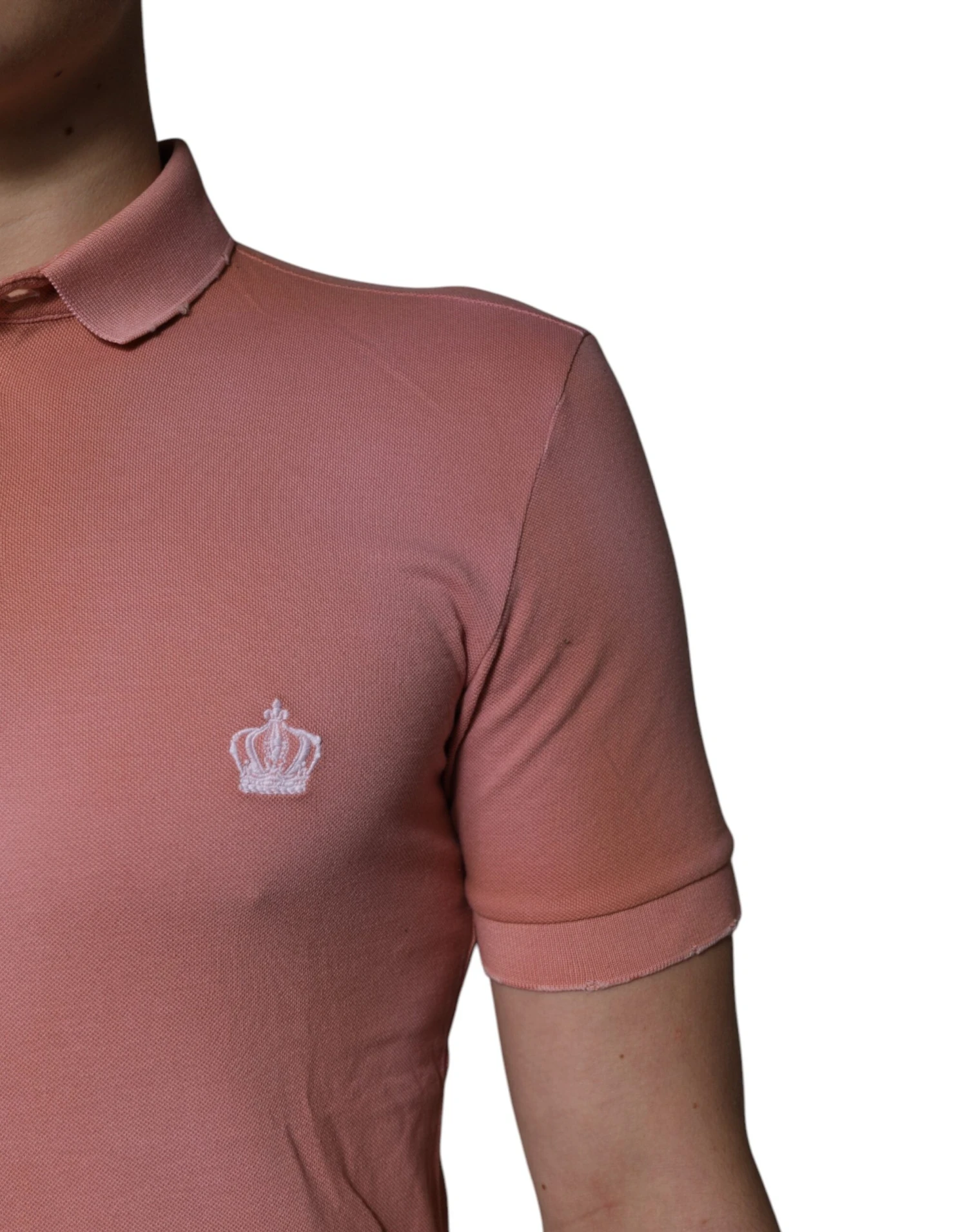 Dolce & Gabbana Pink Cotton Crown Collared Polo Men's T-shirt (Pre-Owned) 6 Dolce & Gabbana Pink Cotton Crown Collared Polo Men's T-shirt (Pre-Owned) - Image 4