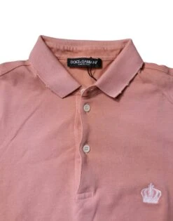 Dolce & Gabbana Pink Cotton Crown Collared Polo Men's T-shirt (Pre-Owned) 11 Dolce & Gabbana Pink Cotton Crown Collared Polo Men's T-shirt (Pre-Owned) -Lux Lair Store 6847730