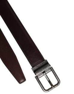 Dolce & Gabbana Brown Leather Silver Metal Buckle Men's Belt 11 Dolce & Gabbana Brown Leather Silver Metal Buckle Men's Belt -Lux Lair Store 6894685