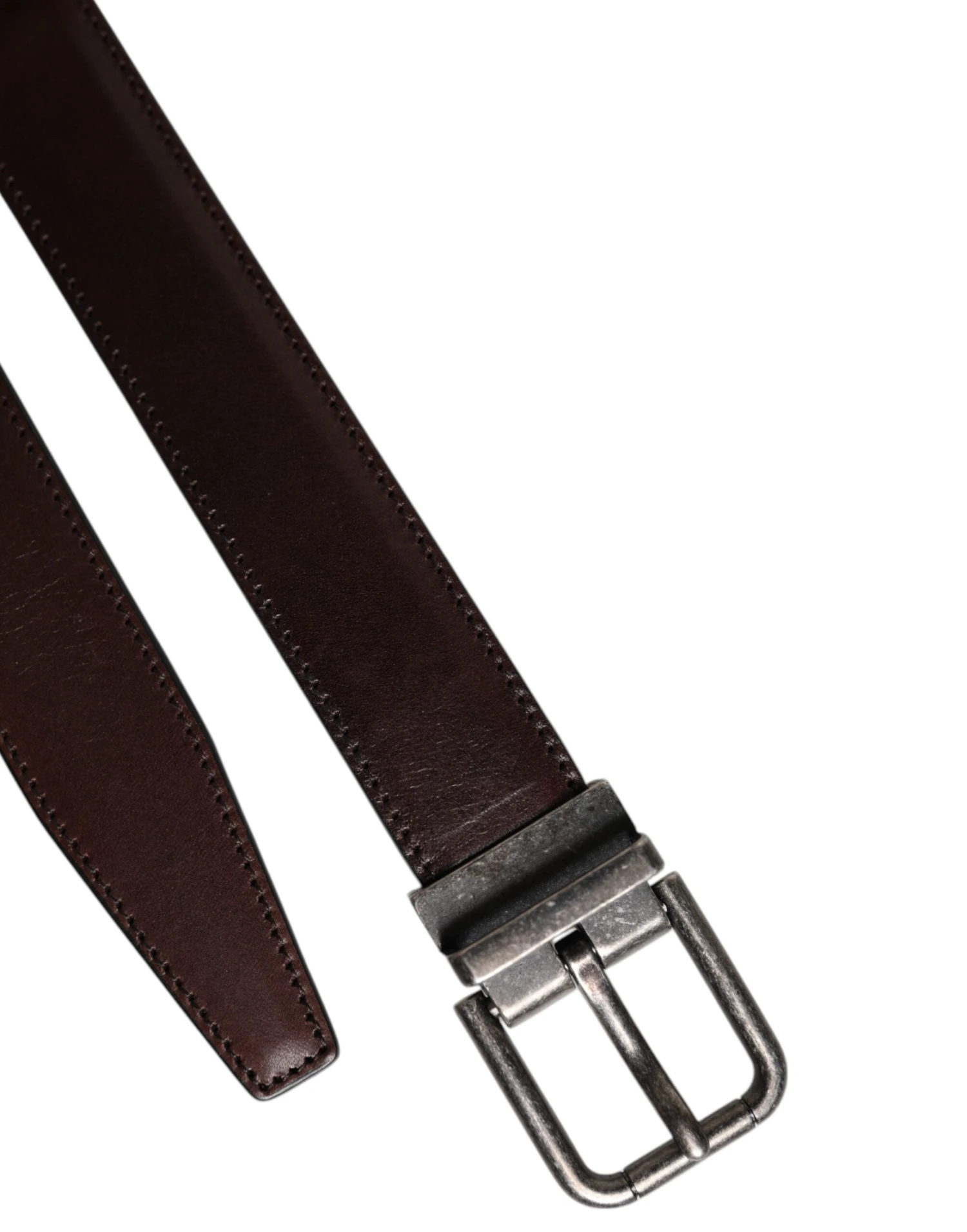 Dolce & Gabbana Brown Leather Silver Metal Buckle Men's Belt 7 Dolce & Gabbana Brown Leather Silver Metal Buckle Men's Belt - Image 5