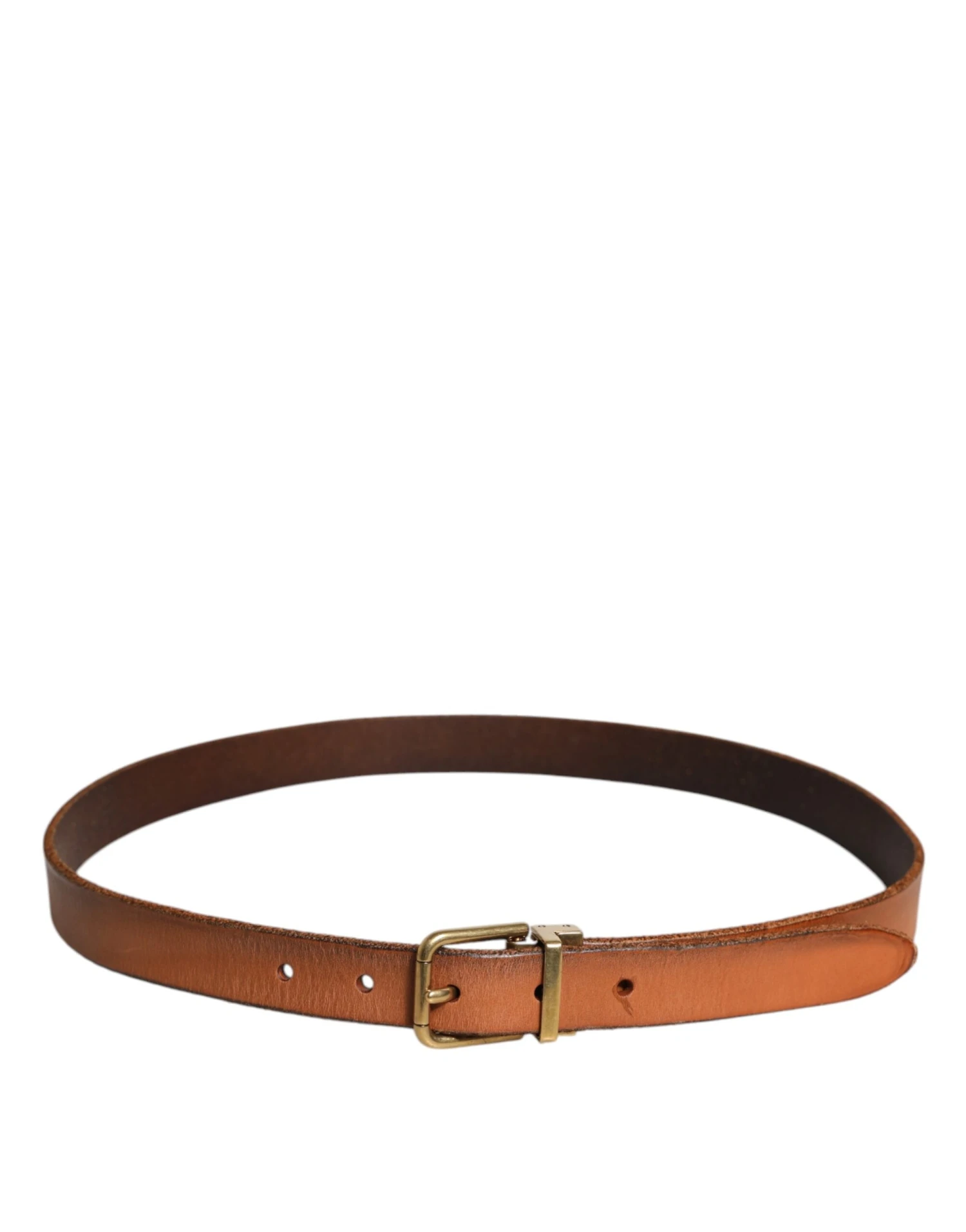 Dolce & Gabbana Brown Leather Gold Tone Metal Buckle Men's Belt (Pre-Owned) 4 Dolce & Gabbana Brown Leather Gold Tone Metal Buckle Men's Belt (Pre-Owned) - Image 2