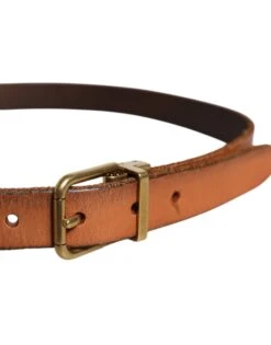 Dolce & Gabbana Brown Leather Gold Tone Metal Buckle Men's Belt (Pre-Owned) 9 Dolce & Gabbana Brown Leather Gold Tone Metal Buckle Men's Belt (Pre-Owned) -Lux Lair Store 6894700