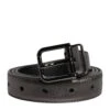 Dolce & Gabbana Black Leather Classic Metal Logo Buckle Men's Belt (Pre-Owned) -Lux Lair Store 6895528