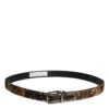 Dolce & Gabbana Multicolor Jacquard Leather Logo Buckle Men's Belt (Pre-Owned)