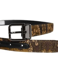 Dolce & Gabbana Multicolor Jacquard Leather Logo Buckle Men's Belt (Pre-Owned) 8 Dolce & Gabbana Multicolor Jacquard Leather Logo Buckle Men's Belt (Pre-Owned) -Lux Lair Store 6895536