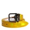Dolce & Gabbana Metallic Yellow Leather Metal Logo Buckle Men's Belt (Pre-Owned)