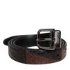 Dolce & Gabbana Brown Exotic Leather Metal Logo Buckle Men's Belt (Pre-Owned) 1 Dolce & Gabbana Brown Exotic Leather Metal Logo Buckle Men's Belt (Pre-Owned) -Lux Lair Store 6896418